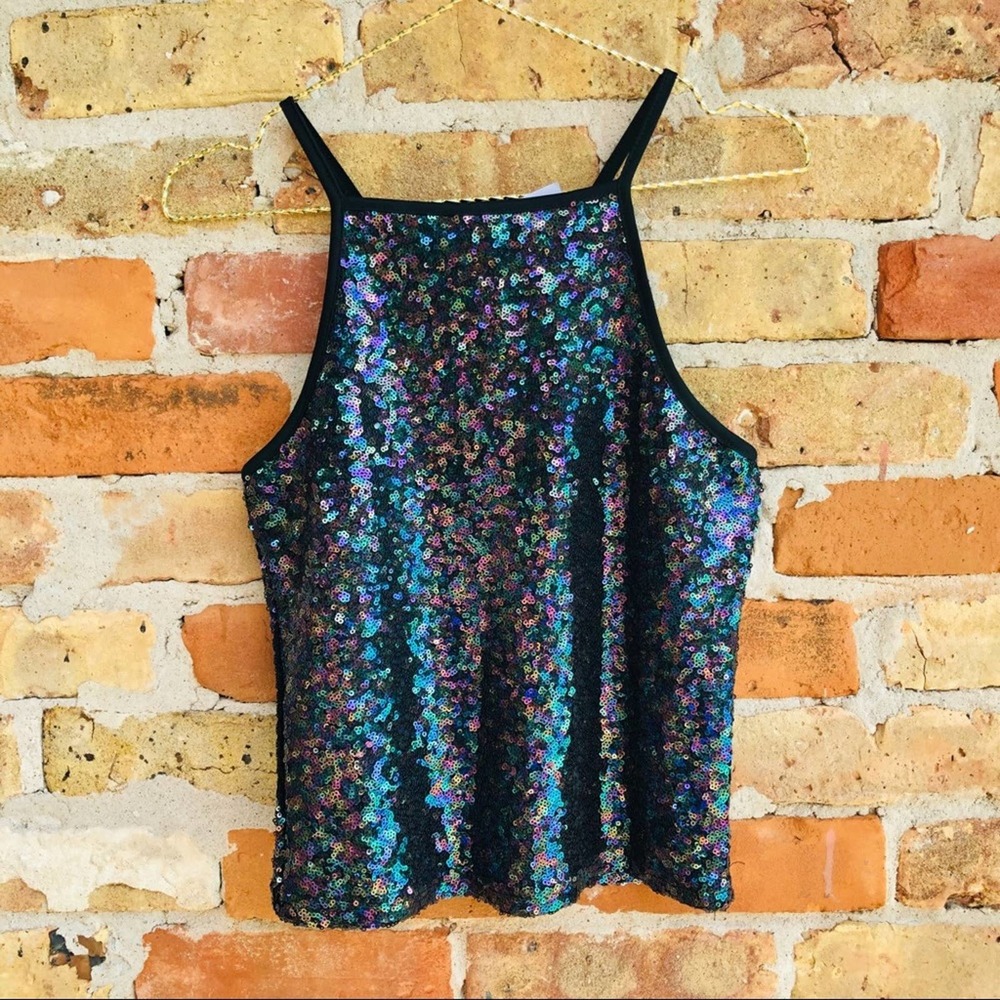 Multi Colored Sequin Tank Top NEW